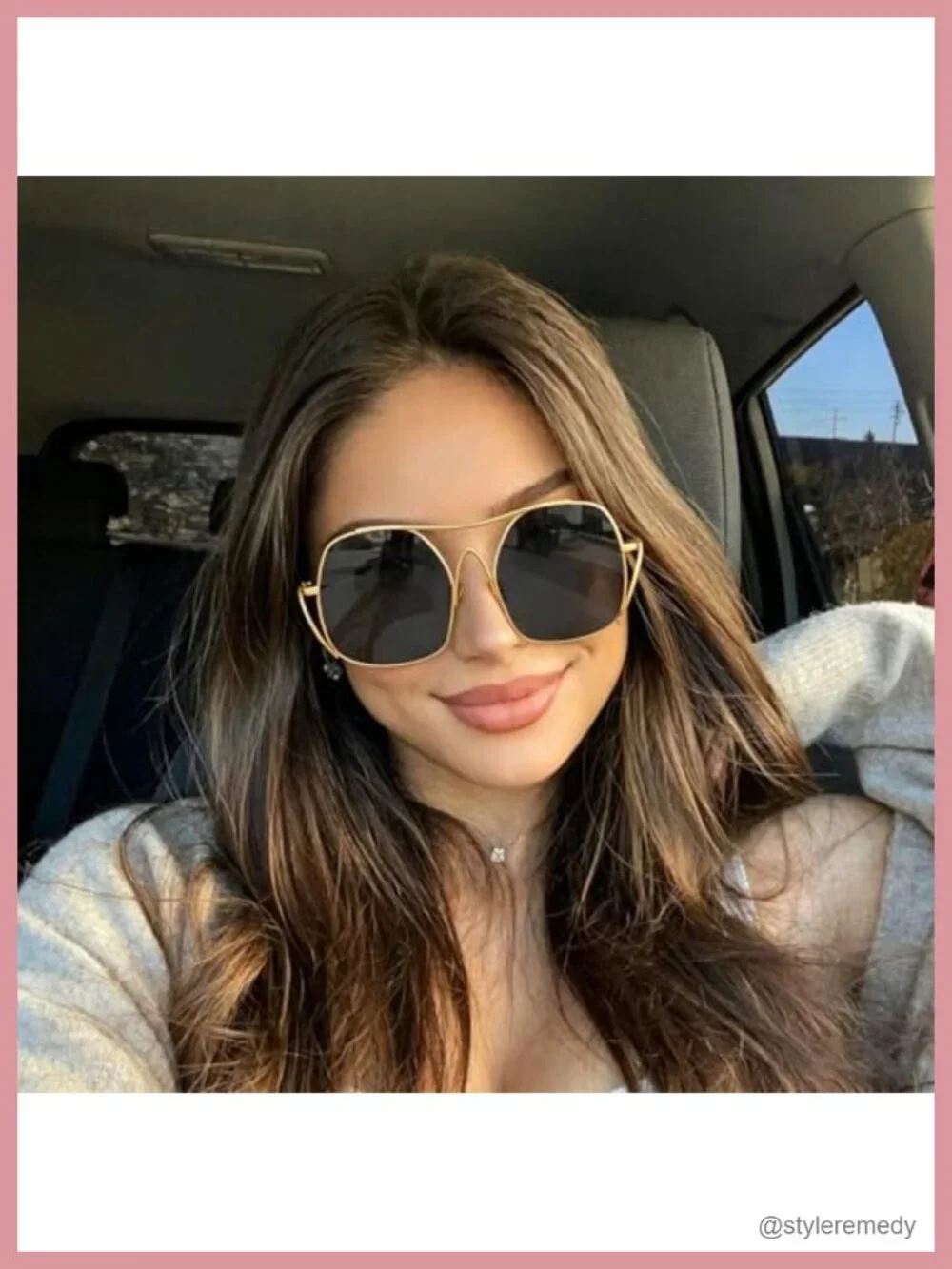 Oversized Aviator Sunglasses Metal Frame UV400 Retro Punk Cool Shades